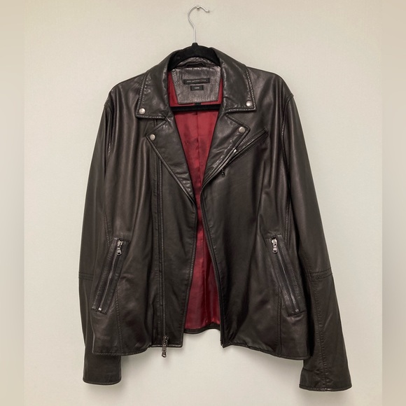 John Varvatos Asymmetrical Leather biker Jacket. Size large - Picture 5 of 9
